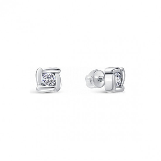 Серьги из серебра с фианитами