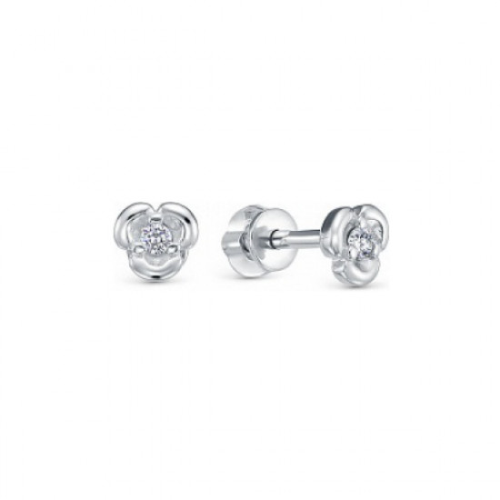 Серьги из серебра с фианитами