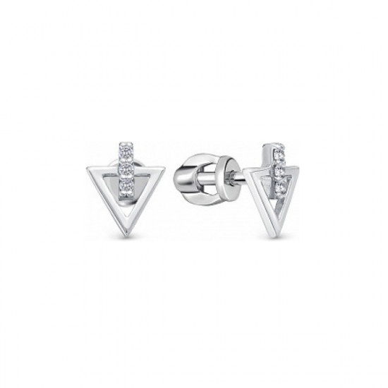 Серьги из серебра с фианитами
