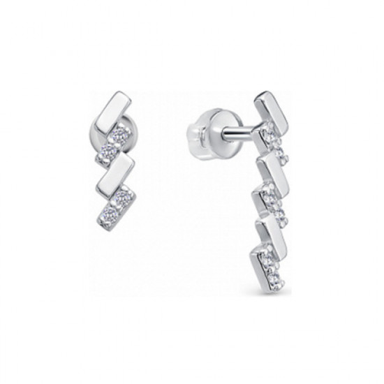 Серьги из серебра с фианитами