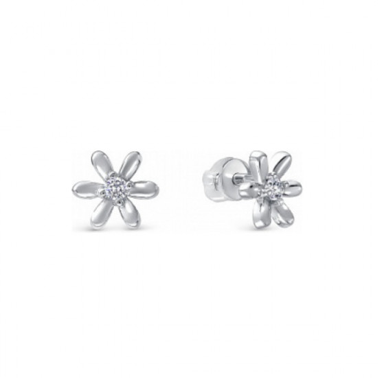 Серьги из серебра с фианитами