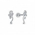 Серьги из серебра с фианитами