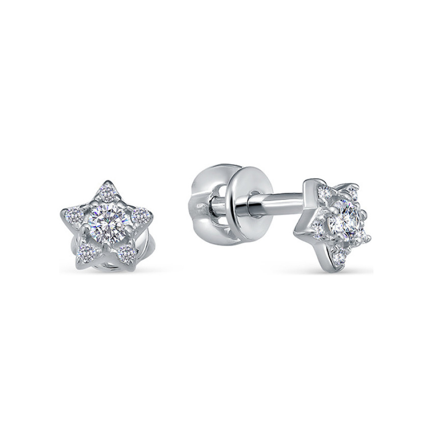 Серьги из серебра с фианитами | Lucente Silver
