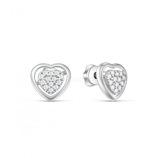 Серьги из серебра с фианитами