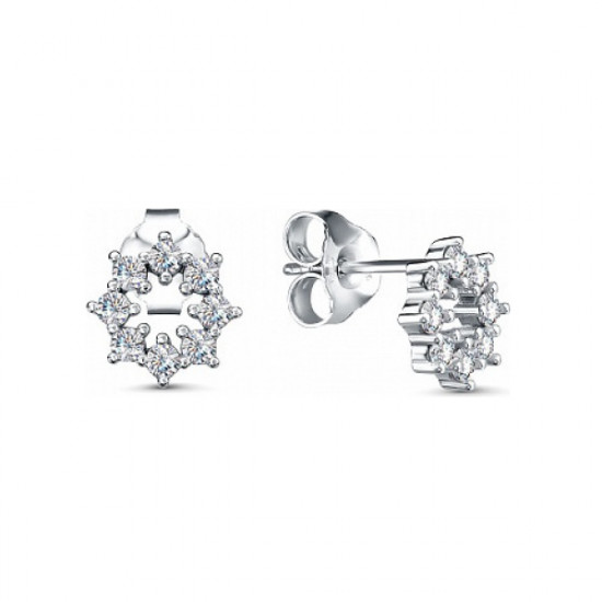 Серьги из серебра с фианитами