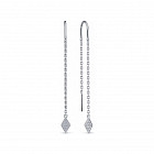 Серьги из серебра с фианитами