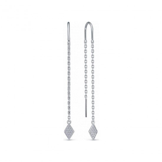 Серьги из серебра с фианитами