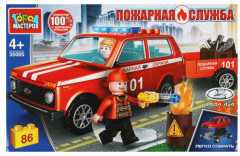 Конструктор «Пожарная Lada 4x4 с прицепом»
