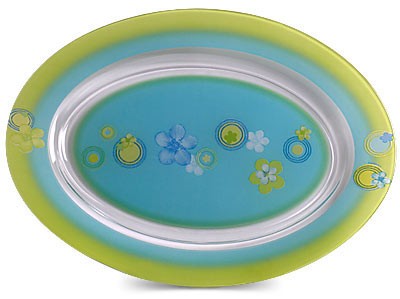 Блюдо овальное Bubbles Flowers