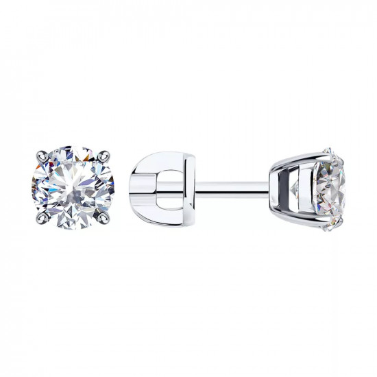 Серьги из серебра с фианитами