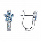 Серьги из серебра с фианитами