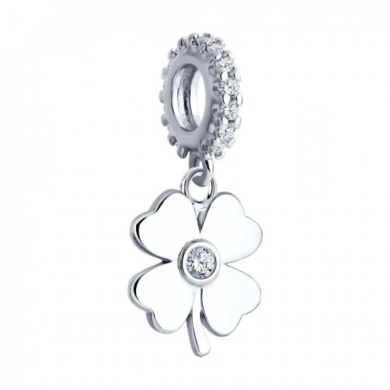 Подвеска-шарм из серебра с фианитами