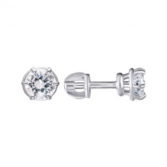 Серьги из серебра с фианитами