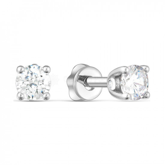 Серьги из серебра с фианитами