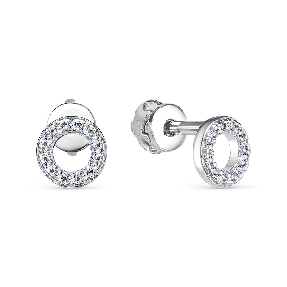 Серьги из серебра с фианитами | Lucente Silver