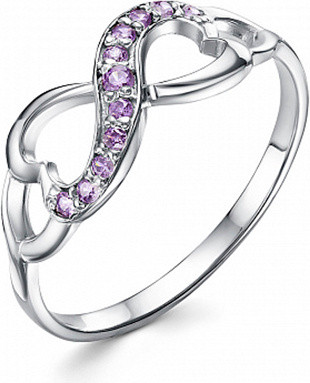 Кольцо из серебра с фианитами