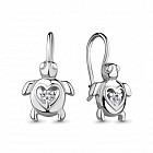 Серьги из серебра с фианитами