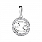 Подвеска из серебра с фианитами «Рыбы»