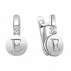 Серьги из серебра с фианитами