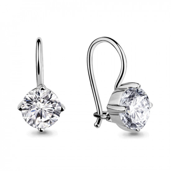 Серьги из серебра с фианитами