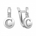 Серьги из серебра с фианитами