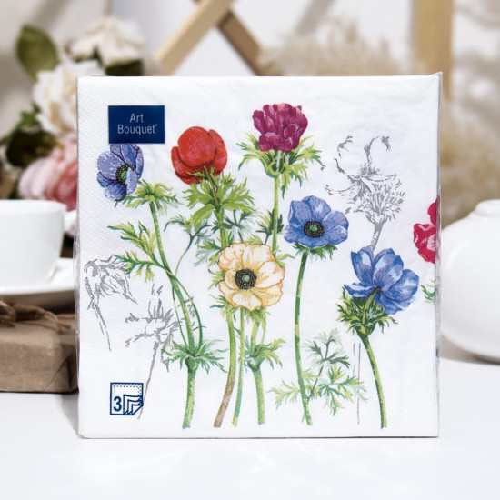 Набор салфеток бумажных «Анемоны»