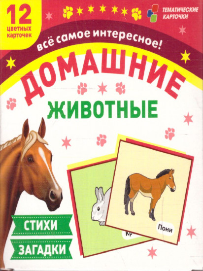 Домашние животные. 12 развивающих карточек