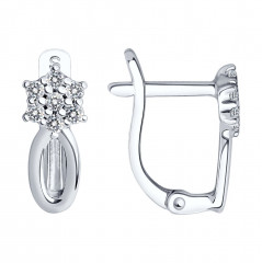 Серьги из серебра с фианитами