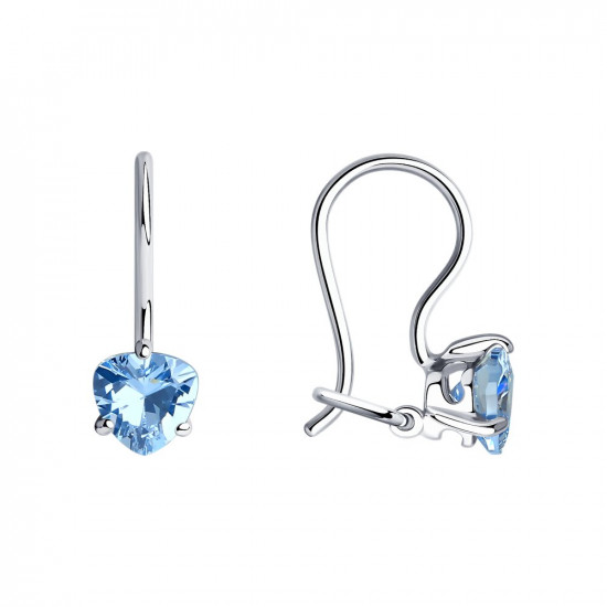 Серьги из серебра с фианитами