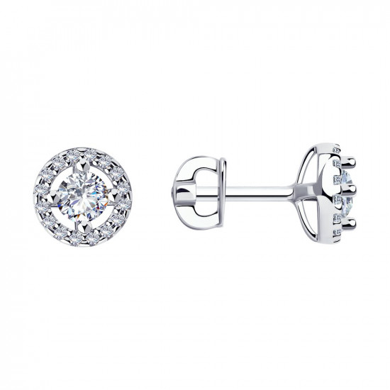 Серьги из серебра с фианитами