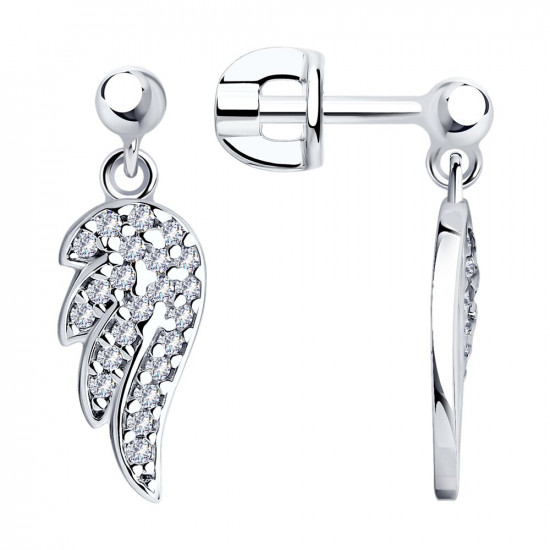 Серьги из серебра с фианитами