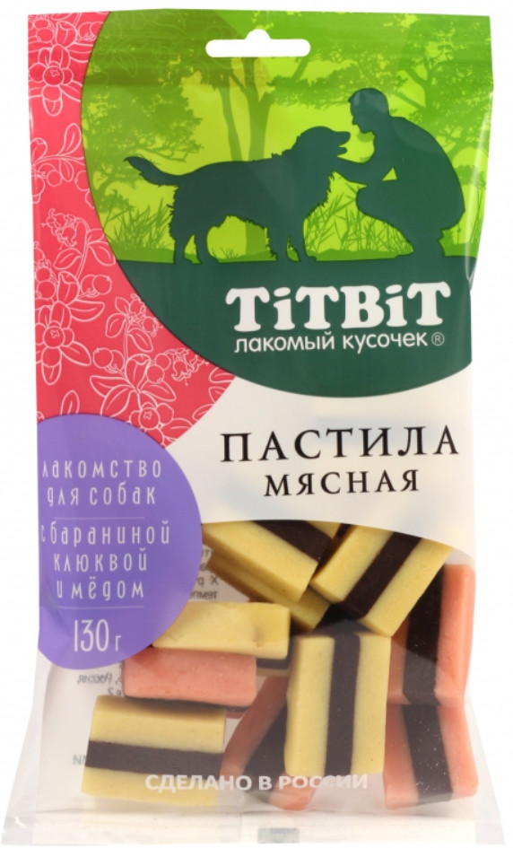 Лакомство для собак «Пастила мясная с бараниной клюквой и медом» | TiTBiT