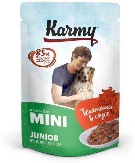 Корм для для щенков мелких пород «Телятина в соусе»