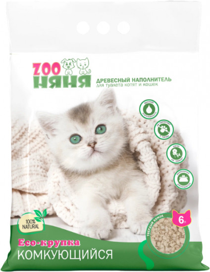 Наполнитель для кошачьего туалета «Eco-крупка»