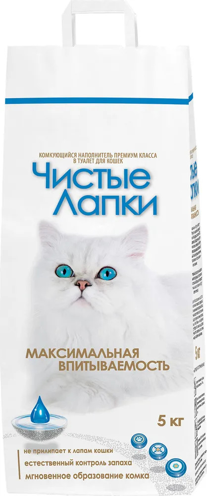 Наполнитель для кошачьего туалета комкующийся | Чистые лапки