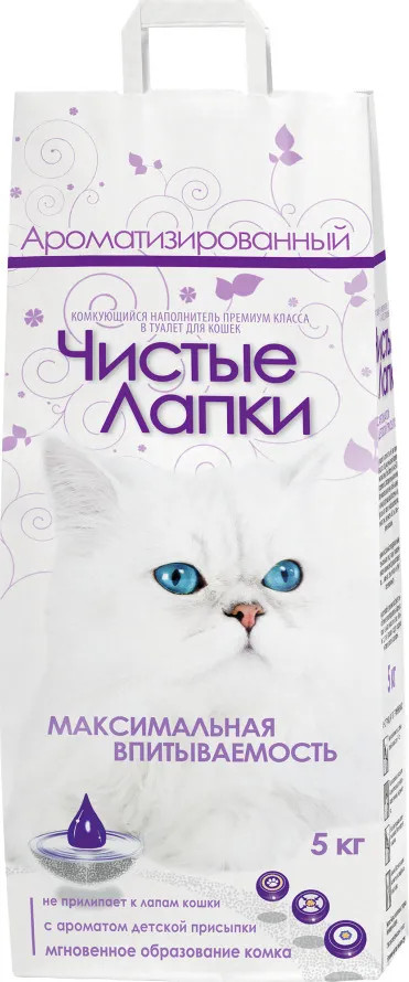 Наполнитель для кошачьего туалета комкующийся ароматизированный | Чистые лапки