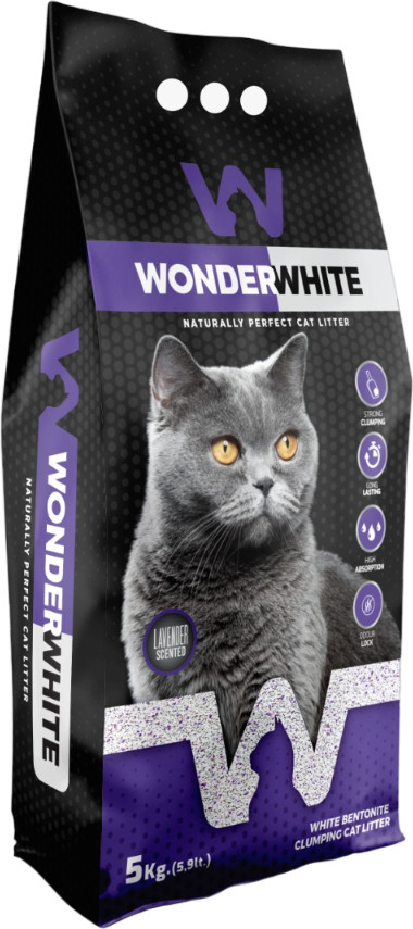 Наполнитель для кошачьего туалета комкающийся с лавандой | Wonder White