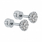 Серьги из серебра с фианитами