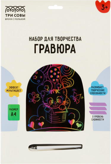 Гравюра «Котик в коробке»