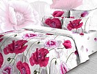 Комплект постельного белья «Королевский мак» (арт. 3567/2, 2-спальный, бязь, 2 наволочки 70х70) малиновый