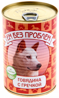Консервы для собак «Говядина с гречкой»
