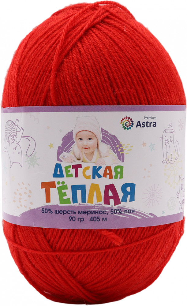 Пряжа для вязания «Детская теплая», 88 Красный | Astra Premium