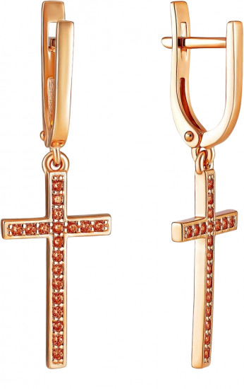 Серьги из серебра с фианитами