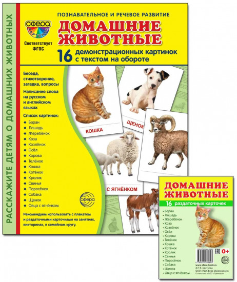 Комплект из 2 пособий. Домашние животные