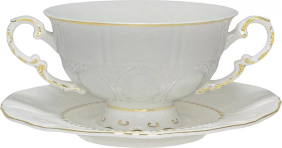 Бульонница с блюдцем «Izobell Gold»