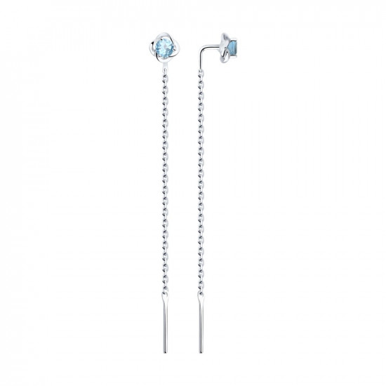 Серьги из серебра с топазами