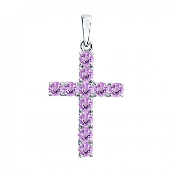 Подвеска из серебра с аметистами