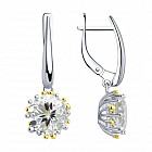 Серьги из серебра с горным хрусталем