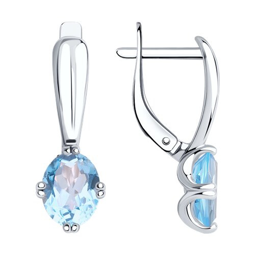 Серьги из серебра с топазами