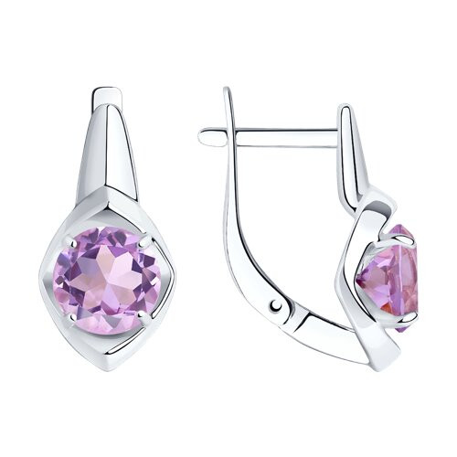 Серьги из серебра с аметистами